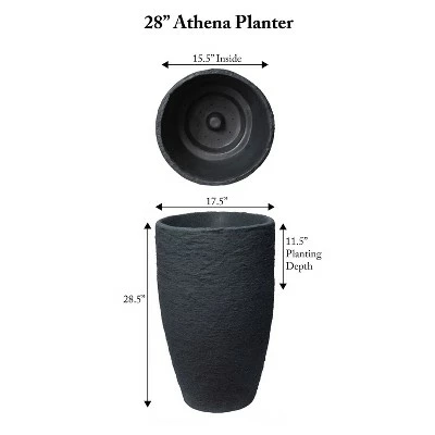 Algreen Products 87313 Athena 28.5" Self Watering Garden Planter Pot, Brownstone 4 Algreen Products 87313 Athena 28.5" Self Watering Garden Planter Pot, Brownstone - Image 3