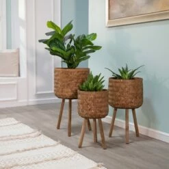 Set of 3 Bamboo Planters - Sagebrook Home Brown -Cheap Planters Store unnamed file 3225
