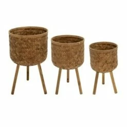 Set of 3 Bamboo Planters - Sagebrook Home Brown -Cheap Planters Store unnamed file 3226