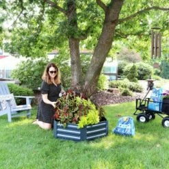 Sunnydaze Decor Sunnydaze Hexagon Raised Hot Dip Galvanized Steel Garden Bed for Plants, Vegetables, and Flowers - 40" L x 11" H - Dark Gray -Cheap Planters Store unnamed file 324