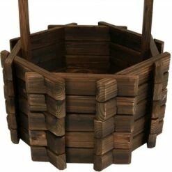 Sunnydaze Decor Sunnydaze Outdoor Fir Wood Wishing Well Garden Planter with Hanging Flower Bucket for Garden or Yard - 45" H - Brown -Cheap Planters Store unnamed file 3240