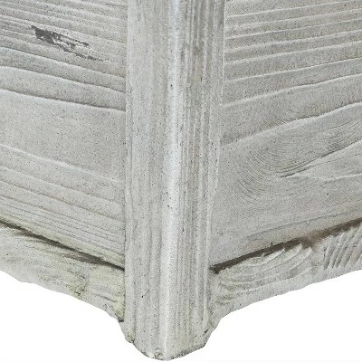 Sunnydaze Decor Sunnydaze Manor Indoor/Outdoor Fiber Clay Square Planter Flower Pots - 9.5", 10.75", and 16" Square - Distressed Wood - 3-Piece Set 4 Sunnydaze Decor Sunnydaze Manor Indoor/Outdoor Fiber Clay Square Planter Flower Pots - 9.5", 10.75", and 16" Square - Distressed Wood - 3-Piece Set - Image 2