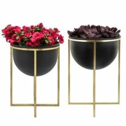Sagebrook Home Set of 2 Metal Planters with Stand Pink/gold -Cheap Planters Store unnamed file 3298