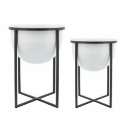 Sagebrook Home Set of 2 Metal Planters with Stand Pink/gold -Cheap Planters Store unnamed file 3303