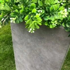 Kante Lightweight Durable Modern Tall Square Outdoor Planter Weathered Concrete - Rosemead Home & Garden, Inc.