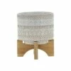 Geometric Planter with Wood Stand - Sagebrook Home Beige -Cheap Planters Store unnamed file 3330