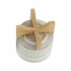 Geometric Planter with Wood Stand - Sagebrook Home Beige -Cheap Planters Store unnamed file 3333