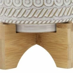 Geometric Planter with Wood Stand - Sagebrook Home Beige -Cheap Planters Store unnamed file 3335