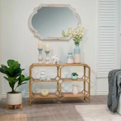 Geometric Planter with Wood Stand - Sagebrook Home Beige -Cheap Planters Store unnamed file 3336