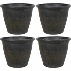Sunnydaze Decor Sunnydaze Anjelica Polyresin Outdoor/Indoor Unbreakable Double-Walled UV-Resistant Flower Pot Planter - 24" Diameter - 4-Pack - Sable -Cheap Planters Store unnamed file 3340