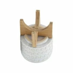 Circle Pattern Ceramic Planter on Wooden Stand White - Sagebrook Home -Cheap Planters Store unnamed file 3347