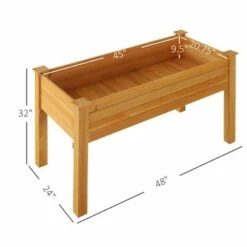 Outsunny 4' x 2' Wooden Raised Garden Bed Planter Box with Durable Build Compact Design & 3 Water Drain Holes -Cheap Planters Store unnamed file 335