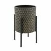 Sagebrook Home Set of 2 Honeycomb Planters on Metal Stand Black/Gold -Cheap Planters Store unnamed file 3375