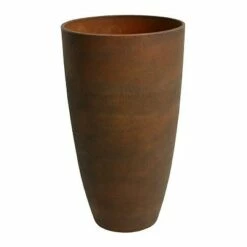 Algreen 43729 Acerra Weather Resistant Recycled Composite Vase Planter Pot 12 x 12 x 20 Inches, Rust (2 Pack)