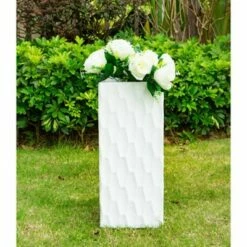 Kante Lightweight Concrete Retro Tall Rectangular Outdoor Planter White - Rosemead Home & Garden, Inc. -Cheap Planters Store unnamed file 3411