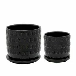 Bubble Planter with Saucer Black - Sagebrook Home