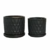 Set of 2 Teardrop Planters with Saucer - Sagebrook Home Black -Cheap Planters Store unnamed file 3444