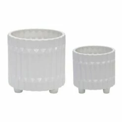 Set of 2 Ceramic Fluted Planter with Feet White - Sagebrook Home -Cheap Planters Store unnamed file 3449
