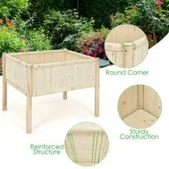 Costway Raised Garden Bed 42''x30''x32'' Elevated Wood Planter Box Stand Patio Yard 17 Costway Raised Garden Bed 42''x30''x32'' Elevated Wood Planter Box Stand Patio Yard -Cheap Planters Store unnamed file 345