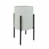 Sagebrook Home Set of 2 Dotted Planters in Metal Stand White -Cheap Planters Store unnamed file 3461