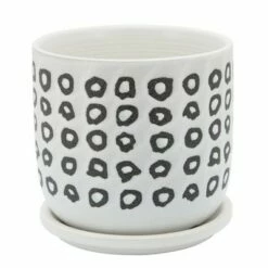 Aztec Planter with Saucer Black - Sagebrook Home -Cheap Planters Store unnamed file 3465