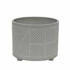 Set of 2 Ceramic Diamond Footed Planter - Sagebrook Home Gray