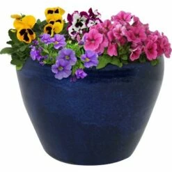 Sunnydaze Decor Sunnydaze Chalet Outdoor/Indoor High-Fired Glazed UV- and Frost-Resistant Ceramic Planter with Drainage Holes - 15" Diameter - Imperial Blue -Cheap Planters Store unnamed file 3494