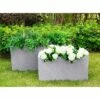 Rosemead Home & Garden, Inc. 31" Set of 2 Kante Lightweight Concrete Modern Long Low Granite Outdoor Rectangular Planter - Rosemead Home & Garden, Inc Charcoal Gray -Cheap Planters Store unnamed file 3499