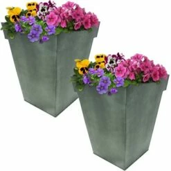 Sunnydaze Decor Sunnydaze Modern Decorative Indoor/Outdoor Galvanized Steel Standing Planters for Flowers, Plants and Herbs - 13.75" Square - Moss - 2-Pack 9 Sunnydaze Decor Sunnydaze Modern Decorative Indoor/Outdoor Galvanized Steel Standing Planters for Flowers, Plants and Herbs - 13.75" Square - Moss - 2-Pack -Cheap Planters Store unnamed file 3546
