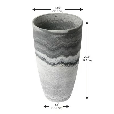 Algreen 43429 Acerra 12 Inch Diameter x 20 Inch Tall Curved Yard and Patio Vase Garden Flower Plant Planter Pot, Marble Print 4 Algreen 43429 Acerra 12 Inch Diameter x 20 Inch Tall Curved Yard and Patio Vase Garden Flower Plant Planter Pot, Marble Print - Image 2
