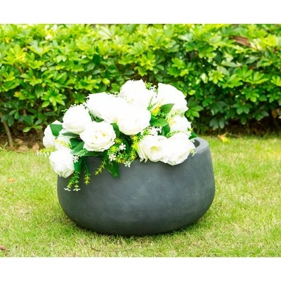 Rosemead Home & Garden, Inc. 10" Kante Lightweight Outdoor Concrete Bowl Planter Charcoal Black - Rosemead Home & Garden, Inc. 3 Rosemead Home & Garden, Inc. 10" Kante Lightweight Outdoor Concrete Bowl Planter Charcoal Black - Rosemead Home & Garden, Inc.