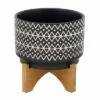 7" Ceramic Abstract Planter on Stand - Sagebrook Home Black 1 7" Ceramic Abstract Planter on Stand - Sagebrook Home Black -Cheap Planters Store unnamed file 3566