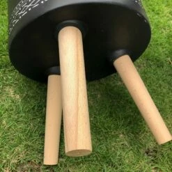 19.5" Classic Cylindrical Lightweight Concrete Outdoor Planter with 3 Wooden Legs - Rosemead Home & Garden, Inc. Gray -Cheap Planters Store unnamed file 3572