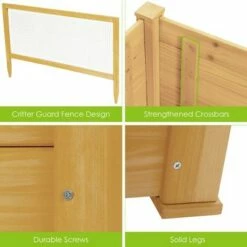 Costway Raised Garden Bed Wooden Garden Box with 9 Grids & Critter Guard Fence -Cheap Planters Store unnamed file 358