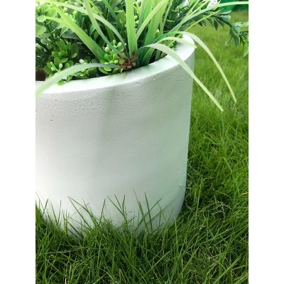 Rosemead Home & Garden, Inc. Set of 3 Kante Lightweight Concrete Modern Cylinder Outdoor Planters Pure White - Rosemead Home & Garden, Inc. 7 Rosemead Home & Garden, Inc. Set of 3 Kante Lightweight Concrete Modern Cylinder Outdoor Planters Pure White - Rosemead Home & Garden, Inc. - Image 5
