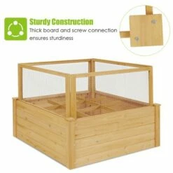 Costway Raised Garden Bed Wooden Garden Box with 9 Grids & Critter Guard Fence -Cheap Planters Store unnamed file 359