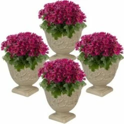 Sunnydaze Decor Sunnydaze Indoor/Outdoor Patio, Garden, or Porch Weather-Resistant Double-Walled Darcy Flower Pot Planter - 16" - Beige - 4pk -Cheap Planters Store unnamed file 3593