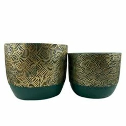 Sagebrook Home Set of 2 Swirl Polyresin Planters Green/gold -Cheap Planters Store unnamed file 3596