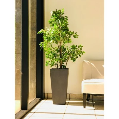 Rosemead Home & Garden, Inc. 24.4" Kante Lightweight Modern Tapered Concrete Rectangular Planter Charcoal Black - Rosemead Home & Garden, Inc. 7 Rosemead Home & Garden, Inc. 24.4" Kante Lightweight Modern Tapered Concrete Rectangular Planter Charcoal Black - Rosemead Home & Garden, Inc. - Image 5