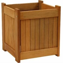 Sunnydaze Decor Sunnydaze Outside Meranti Wood Outdoor Planter Box with Teak Oil Finish for Garden, Porch and Patio - 16" Square - 2-Pack -Cheap Planters Store unnamed file 3654