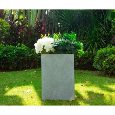 Kante Lightweight Tall Outdoor Square Concrete Planter Slate Gray - Rosemead Home & Garden, Inc. 4 Kante Lightweight Tall Outdoor Square Concrete Planter Slate Gray - Rosemead Home & Garden, Inc. - Image 2