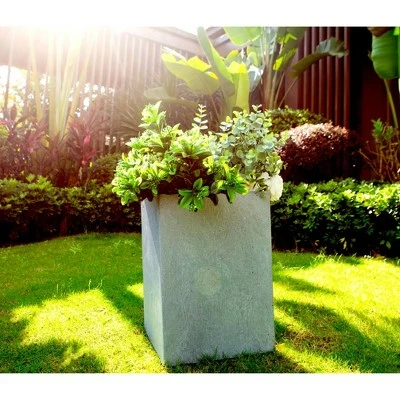 Kante Lightweight Tall Outdoor Square Concrete Planter Slate Gray - Rosemead Home & Garden, Inc. 5 Kante Lightweight Tall Outdoor Square Concrete Planter Slate Gray - Rosemead Home & Garden, Inc. - Image 3