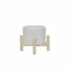 Ceramic Chevron Planter with Wood Stand White - Sagebrook Home 2 Ceramic Chevron Planter with Wood Stand White - Sagebrook Home -Cheap Planters Store unnamed file 3700
