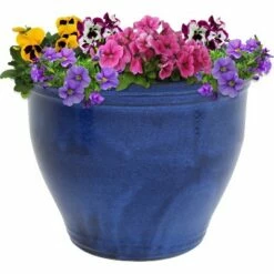 Sunnydaze Decor Sunnydaze Studio Outdoor/Indoor UV- and Frost-Resistant Ceramic Flower Pot Planter with Drainage Holes - 18" Diameter - Imperial Blue 11 Sunnydaze Decor Sunnydaze Studio Outdoor/Indoor UV- and Frost-Resistant Ceramic Flower Pot Planter with Drainage Holes - 18" Diameter - Imperial Blue -Cheap Planters Store unnamed file 3717