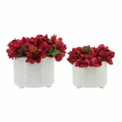 Sagebrook Home Set of 2 Dotted Ceramic Footed Planters White 7 Sagebrook Home Set of 2 Dotted Ceramic Footed Planters White -Cheap Planters Store unnamed file 3726