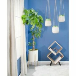 6" Ceramic Dimpled Hanging Planter - Sagebrook Home Beige