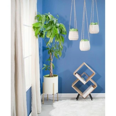 6" Ceramic Dimpled Hanging Planter - Sagebrook Home Beige 3 6" Ceramic Dimpled Hanging Planter - Sagebrook Home Beige