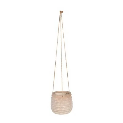 6" Ceramic Dimpled Hanging Planter - Sagebrook Home Beige 4 6" Ceramic Dimpled Hanging Planter - Sagebrook Home Beige - Image 2
