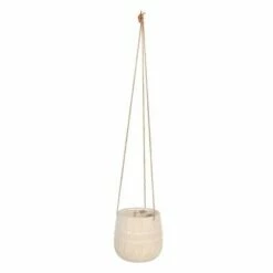 6" Ceramic Abstract Hanging Planter - Sagebrook Home Beige
