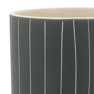 Sagebrook Home Stripes Ceramic Planter with Stand 7 Sagebrook Home Stripes Ceramic Planter with Stand - Image 5